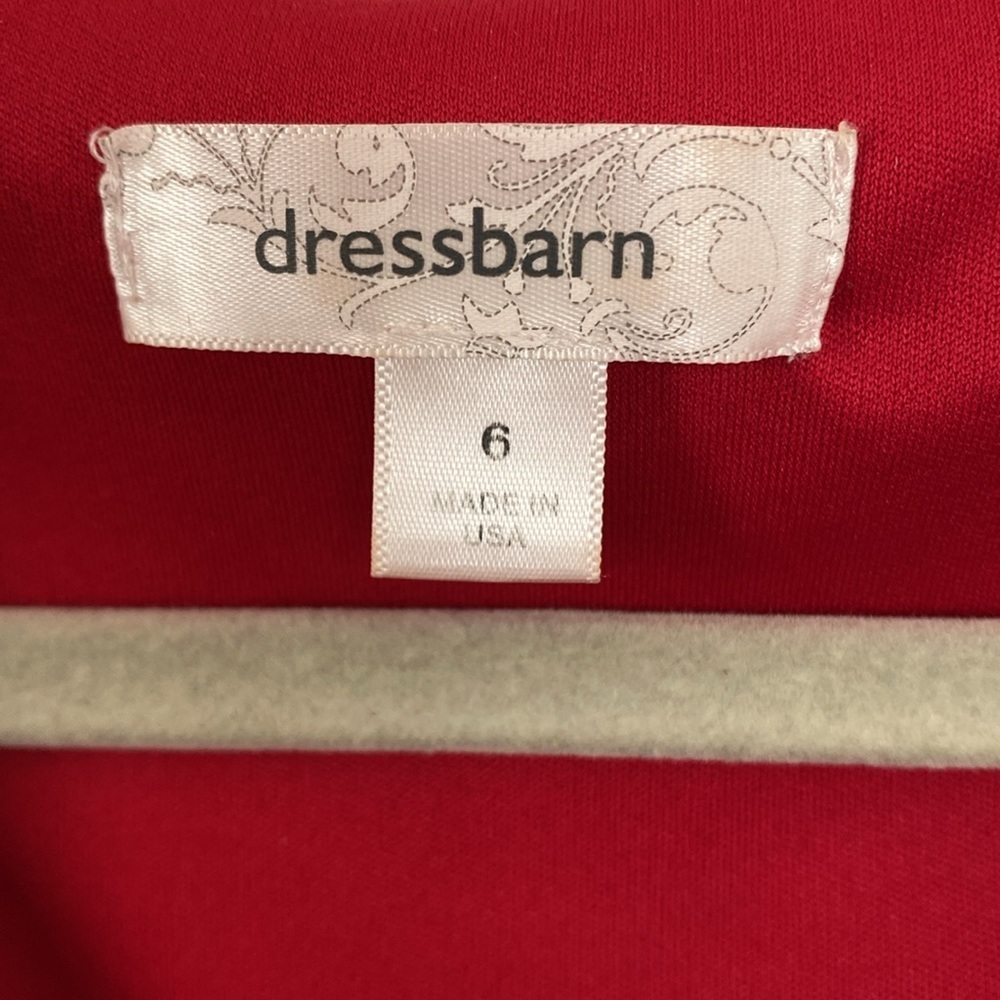 Dressbarn Red Dress. Size 6 - Picture 4 of 5